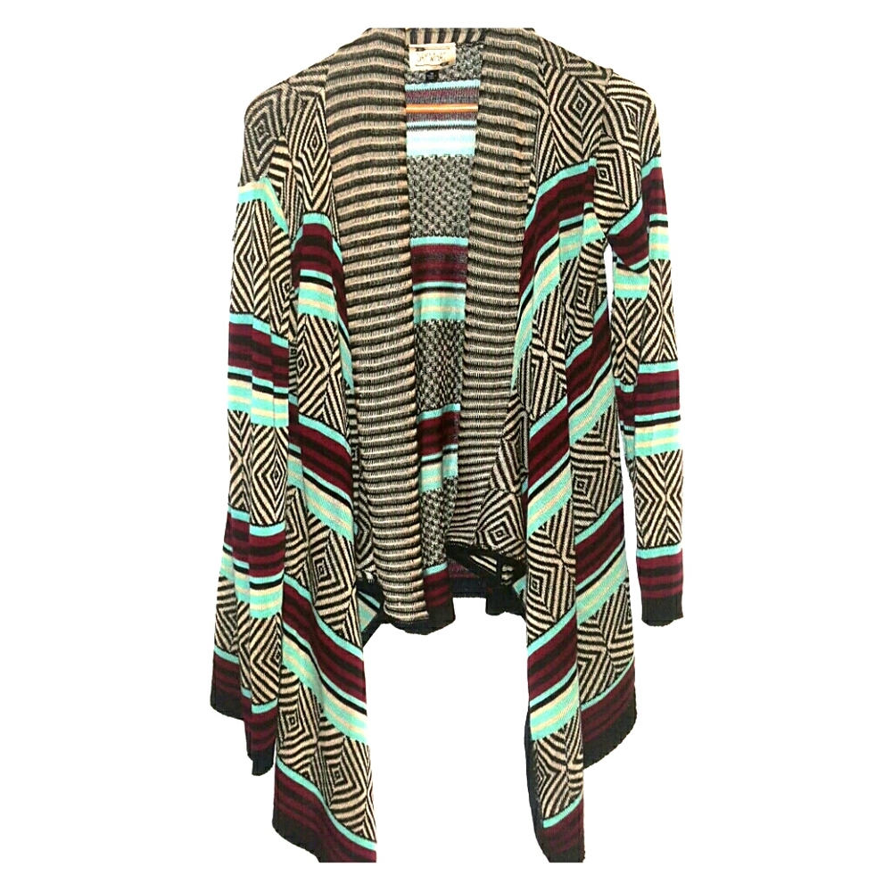 Striped scarf poncho